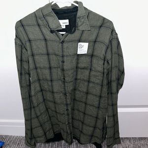Green/Black Flannel Jacket - Size XL, Never Worn